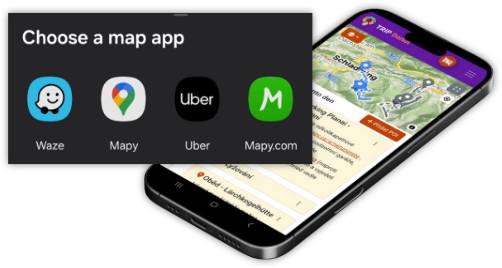 Choosing a navigation app on a phone